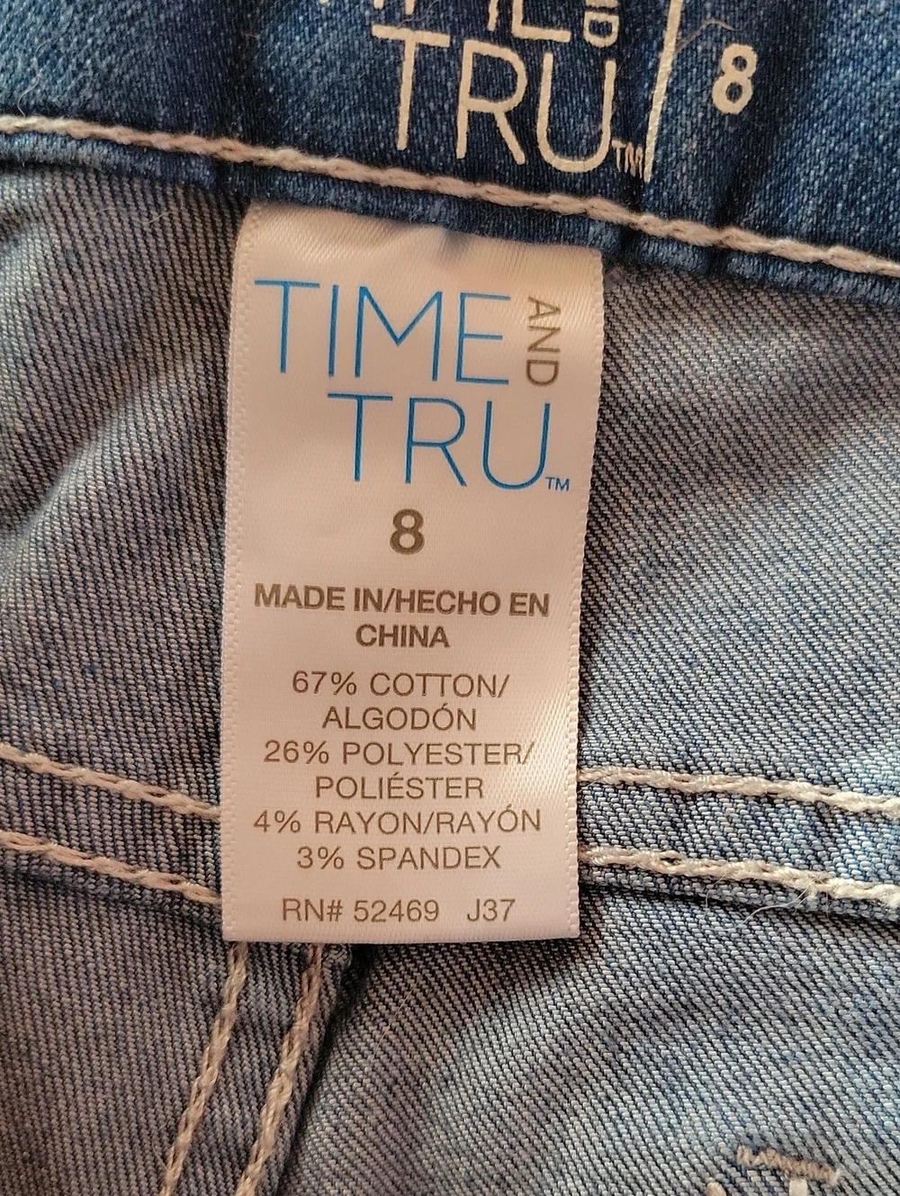 Time And Tru Denim Cuffed Long Length Denim Short
